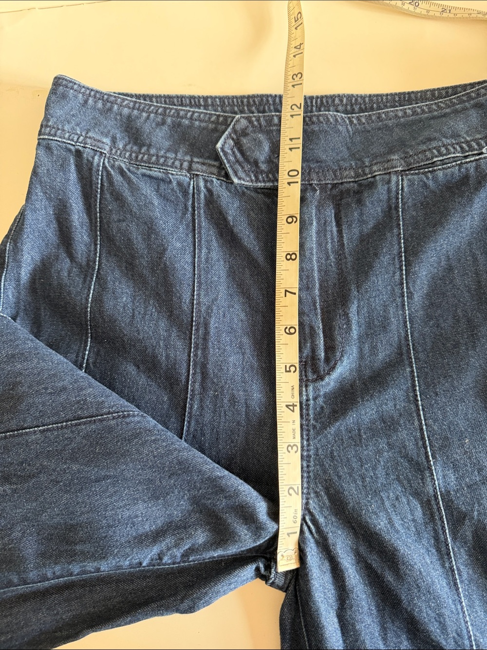 Pilcro Anthropologie Palazzo Wide-leg Flare High-Waisted Dark Blue Jeans size 27 - Picture 8 of 10
